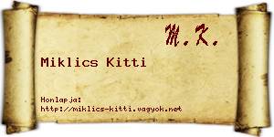 Miklics Kitti névjegykártya